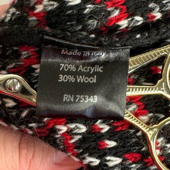 BERRETTI | Black & Red Tweed Wool Blend Knit Cardigan Sweater | Women's Medium - Picture 8 of 10